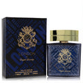 English Laundry London 3.4 oz Eau De Parfum. Elegant dark blue bottle, gold cap, and crest, with its matching gold-detailed box.