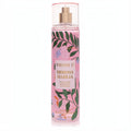 Forever 21 Mimosa Dahlia 8 oz body mist. Clear bottle, vibrant pink floral label with dahlia, lime, chamomile.