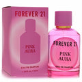 Captivating Forever 21 Pink Aura women's 3.4 oz Eau De Parfum spray. Chic pink glass bottle and matching box with gold accent.