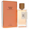 Goldfield & Banks Sunset Hour 3.4oz unisex perfume. Elegant clear bottle with amber liquid, gold cap, and vibrant orange box.