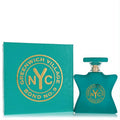 Greenwich Village Bond No. 9 3.4 oz EDP. Vibrant teal star-shaped bottle and textured box with iconic gold NYC label.