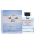 Guess 1981 Indigo women's 3.4 oz EDT. Elegant clear bottle with light blue fragrance, paired with a stylish distressed blue box.