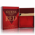 Guess Seductive Homme Red 3.4 oz EDT. Bold red box and sleek red glass bottle with luxurious gold accents for men.
