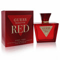Experience Guess Seductive Red 2.5 oz women's EDT. Bold red glass bottle with iconic gold triangle logo and matching box.