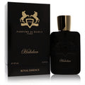 Luxurious Parfums de Marly Habdan 4.2 oz Eau de Parfum spray in sleek black bottle with gold details.