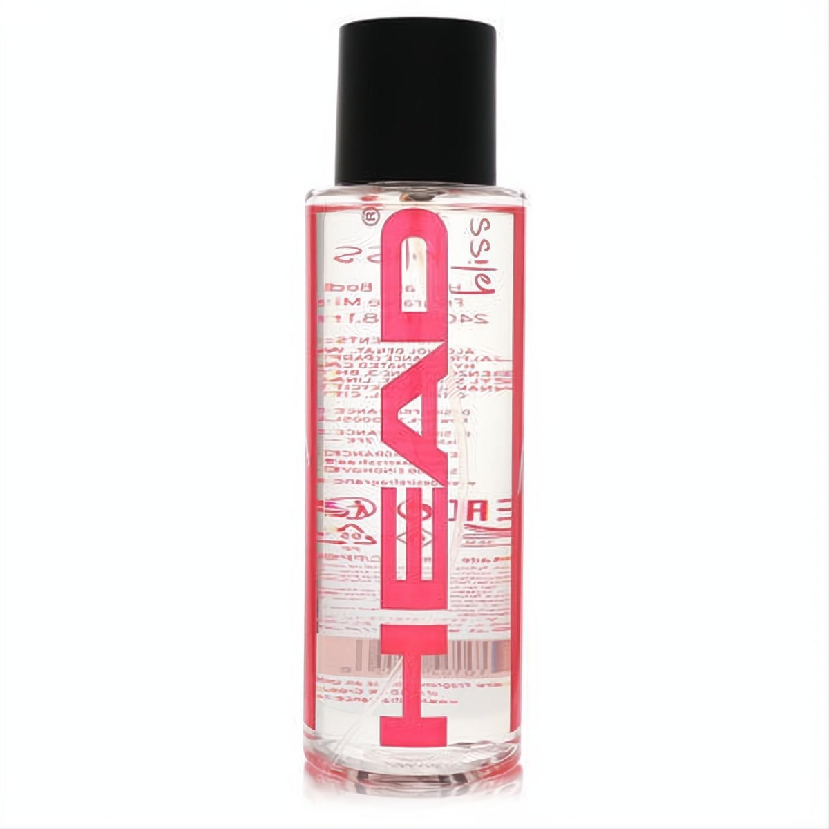 Head Bliss Hair & Body Fragrance Mist 8.1 oz in a clear bottle with bold hot pink text and black cap.