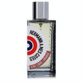 Elegant Etat Libre D'Orange Hermann A Mes Cotes perfume spray. Clear glass bottle with sleek silver cap and unique target logo label.