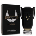 Unleash victory with Paco Rabanne Invictus Victory 6.7 oz men's fragrance. Black trophy bottle with gold 'V' and sleek matching box.