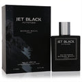 Sophisticated Jet Black Intense Michael Malul 3.4 oz EDP spray. Elegant black bottle, silver cap, matching textured box.