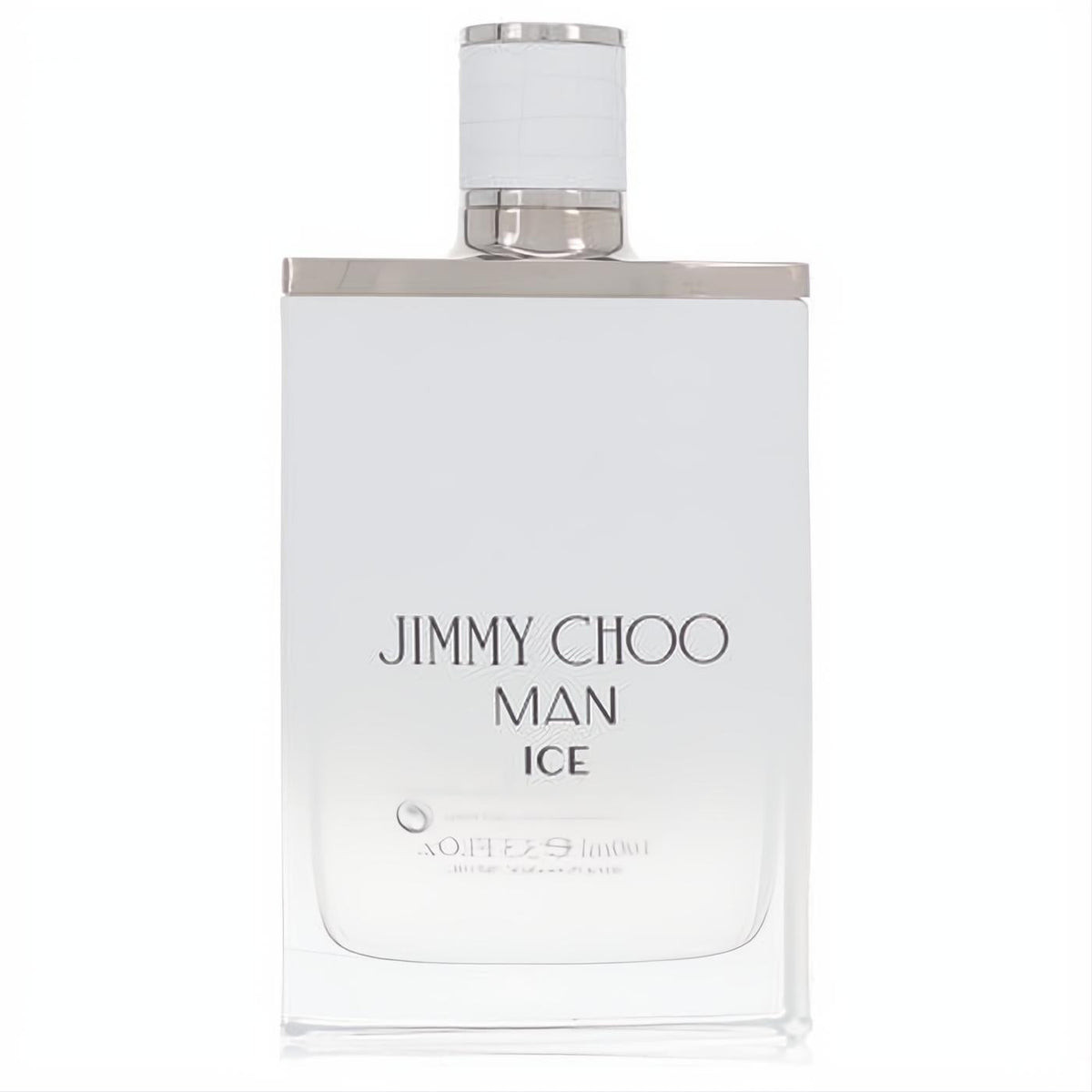 Experience Jimmy Choo Man Ice men's cologne. Frosted white glass bottle, sleek silver cap. Refreshing EDT.