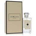 Jo Malone Earl Grey & Cucumber 3.4 oz cologne: clear glass bottle with silver cap next to its elegant beige box.