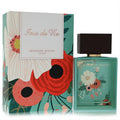 Michael Malul Joie de Vie 3.4 oz Eau de Parfum. Vibrant teal bottle and box with captivating white and red floral art.