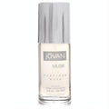 Jovan Platinum Musk men's cologne, 3 oz clear glass spray bottle with elegant silver ribbed cap.
