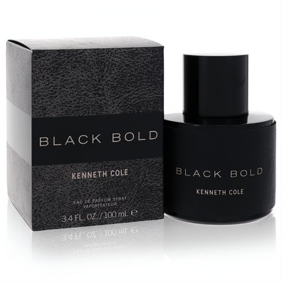 Experience Kenneth Cole Black Bold men's EDP spray, 3.4 oz. Sleek black bottle and textured box for a bold, sophisticated fragrance.