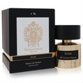 Elegant Kirke Tiziana Terenzi extrait de parfum in a luxurious gold bottle with a sleek black cap and matching black box.
