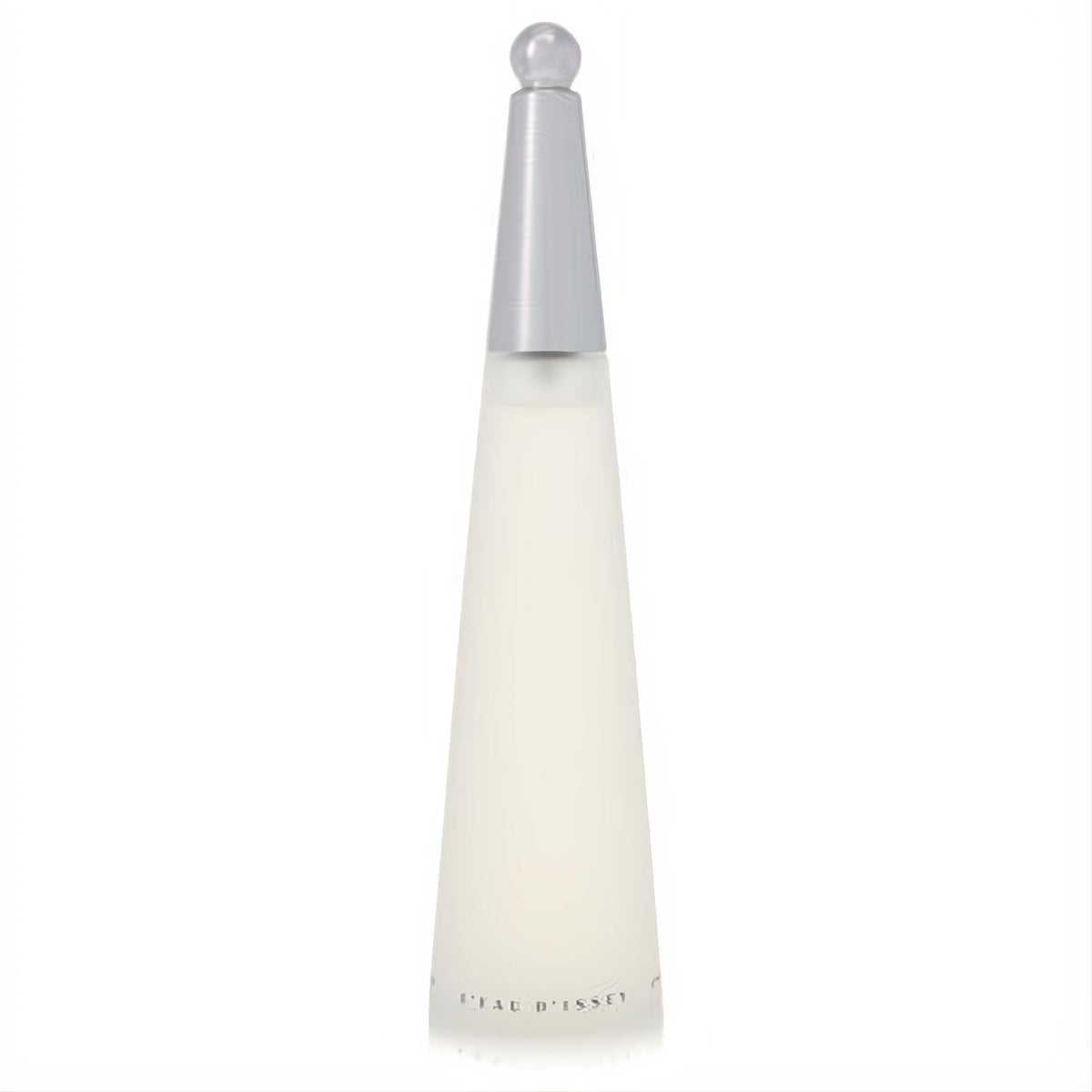 Experience L'EAU D'ISSEY 3.4 oz women's perfume in its elegant tapered glass bottle with a sleek silver cap.
