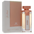 Essenza La Perle 3.4oz women's EDP. Clear glass bottle, amber liquid, luxurious rose gold cap & accents, elegant white box.