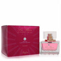 La Rive Prestige Tender perfume: Pink liquid in clear glass bottle with gold accents & sparkling Swarovski crystal. Fuchsia box.