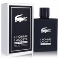 Lacoste L'homme Intense 3.3 oz men's EDT. Bold dark blue bottle & white box with signature crocodile logo.