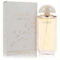 Lalique Eau De Parfum 3.3 oz spray: clear bottle with etched leaves, unique gold tree cap, and elegant white & gold leaf box.