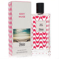 Lapidus Sexy Muse 3.3 oz EDT. Elegant clear bottle with iconic red and white wavy pattern, black cap, and matching box.