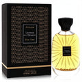 Atelier Des Ors Larmes Du Desert 3.3oz EDP. Golden liquid, flakes, and sunburst bottle with an elegant black art deco box.