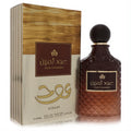 Premium Lattafa Asdaaf Oud Thameen 3.4oz unisex EDP. Unique brown faceted bottle, gold cap, and luxurious gold wood-grain box.