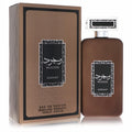Lattafa Asdaaf Wujood unisex perfume, 3.4 oz, in a sleek dark brown bottle and elegant textured box.