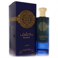 Experience Lattafa Kashaf unisex 3.4 oz EDP. Luxurious deep blue bottle with a golden cap and ornate matching box.