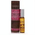 Lavanila Forever Fragrance Oil .27 oz roll-on with golden liquid, silver cap, and elegant brown & pink "Vanilla Grapefruit" long-lasting packaging.