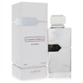 L'aventure Blanche by Al Haramain 6.7 oz unisex EDP. Modern metallic silver bottle with angular design and elegant white box.