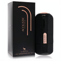 Elegant black Le Gazelle Acoustic 3.4 oz unisex Eau De Parfum spray with rose gold accents and unique textured bottle design.