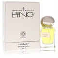 Luxurious Lengling Munich No 5 Eisbach Extrait de Parfum. Clear glass bottle with vibrant yellow liquid, silver cap, and elegant white box.