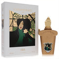 Exquisite Lira by Xerjoff 3.4 oz gold perfume spray bottle and white box with elegant art deco woman.