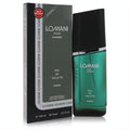 Lomani Pour Homme Eau De Toilette, 3.3 oz, in a sleek green glass bottle with black cap and new design box. Refreshing men's fragrance.