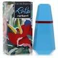 Iconic Lou Lou by Cacharel 1.7 oz Eau De Parfum. Features a striking light blue faceted bottle with red band & vibrant floral art box.