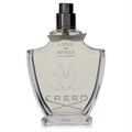 Exquisite Creed Love In White For Summer 2.5 oz women's perfume. Clear glass bottle, dark cap, elegant gray ribbon, and embossed floral design.