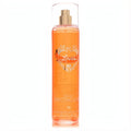 Love's Eau So Spectacular 8 oz fragrance mist: vibrant orange liquid in a clear bottle with a gold sprayer and signature heart logo.
