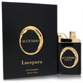 Bold Lucepura by Accendis 3.4 oz unisex eau de parfum. Black rectangular bottle, luxurious gold cap, and textured box.