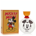 Mickey Mouse Disney 1.7 oz EDT spray. Frosted glass bottle with iconic Mickey face, vibrant yellow box.