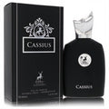 Maison Alhambra Cassius men's EDP: sleek matte black 3.4 oz bottle with a striking silver ornate cap.