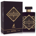 Elegant Maison Alhambra Infini Rose 3.4 oz unisex Eau de Parfum spray. Dark purple bottle and box with striking gold art deco design.