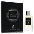 Maison Alhambra Kismet Moscow 3.4 oz Eau De Parfum. Clear glass bottle, silver cap, elegant black box with shimmering silver accents.