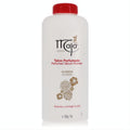 Maja Classic Perfumed Talcum Powder, 7 oz white bottle with vibrant red cap and elegant gold floral art.