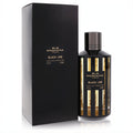 Mancera Black Line 4 oz unisex EDP spray. Bold black bottle with striking gold stripes, presented in a matching luxury box.