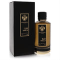 Experience Mancera Black Vanilla 4 oz Eau de Parfum. Luxurious black box and elegant clear glass bottle with rich amber liquid.