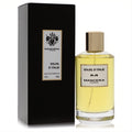 Mancera Soleil D'Italie 4 oz EDP: clear glass bottle with bright yellow fragrance, gold cap, white label, and sleek black box.