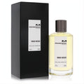 Mancera Wind Wood Eau de Parfum 4 oz (120ml) for men. Clear glass bottle, light yellow liquid, dark cap, and sleek black packaging.