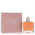 Elegant Mandarina Duck Oh Bella 3.4 oz EDT spray with vibrant orange liquid in a clear glass bottle, beside its chic pink box.
