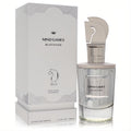 Mind Games Blockade 3.4 oz unisex extrait de parfum. Clear glass bottle, striking silver chess knight cap, and sophisticated white box.